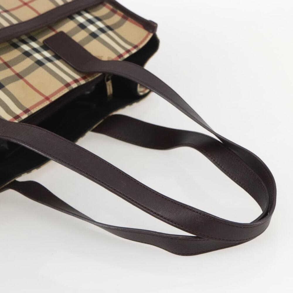 BURBERRY Nova Check Tote Bag PVC Beige Auth 160285 - Picture 7 of 16